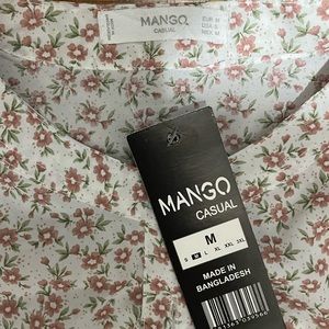 Mango Floral Print Blouse Button Up
